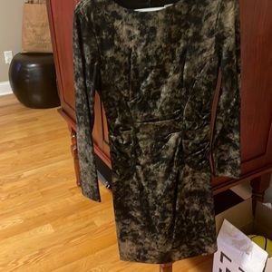 Black and gold ruched Nicole miller dress